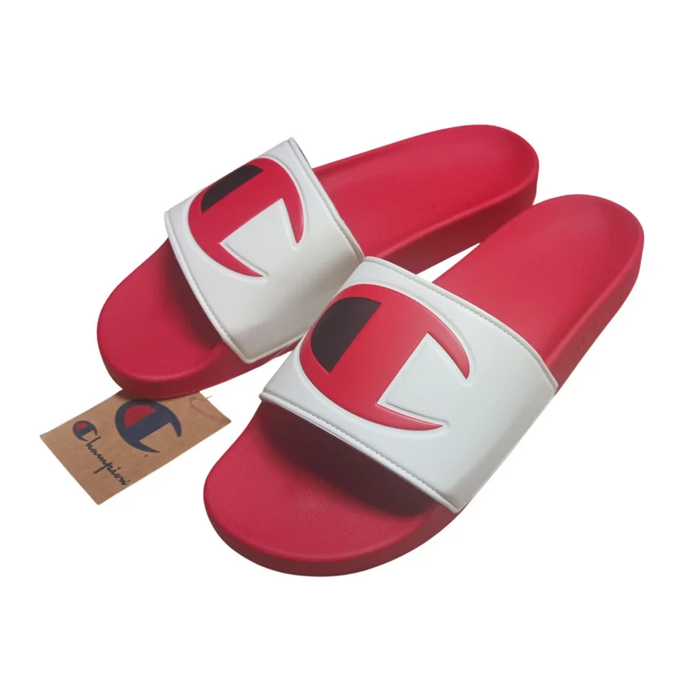 Champion Ipo Classic CB Scarlet Mens Red White Black Sandals Slides Size 12 New